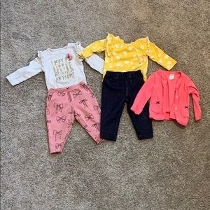Baby girl 9mo old long sleeve outfits and cardigan